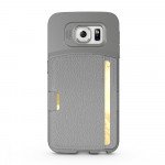 Wholesale Samsung Galaxy S6 Credit Card Fiber Hybrid Case (Gray)